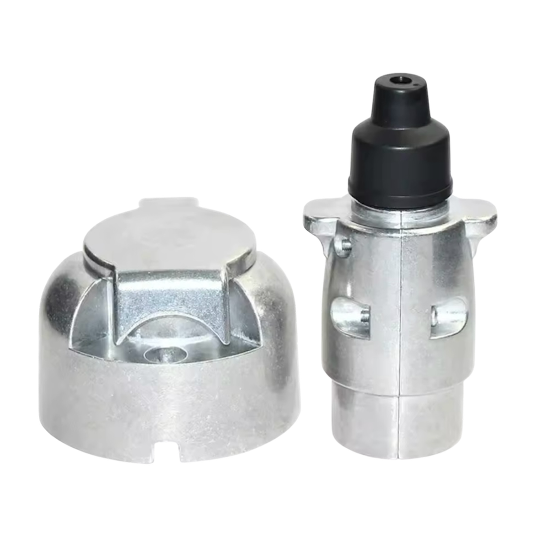 12V 7-Pin Trailer Plug Socket Set Aluminium | ThomasTouring.co.uk