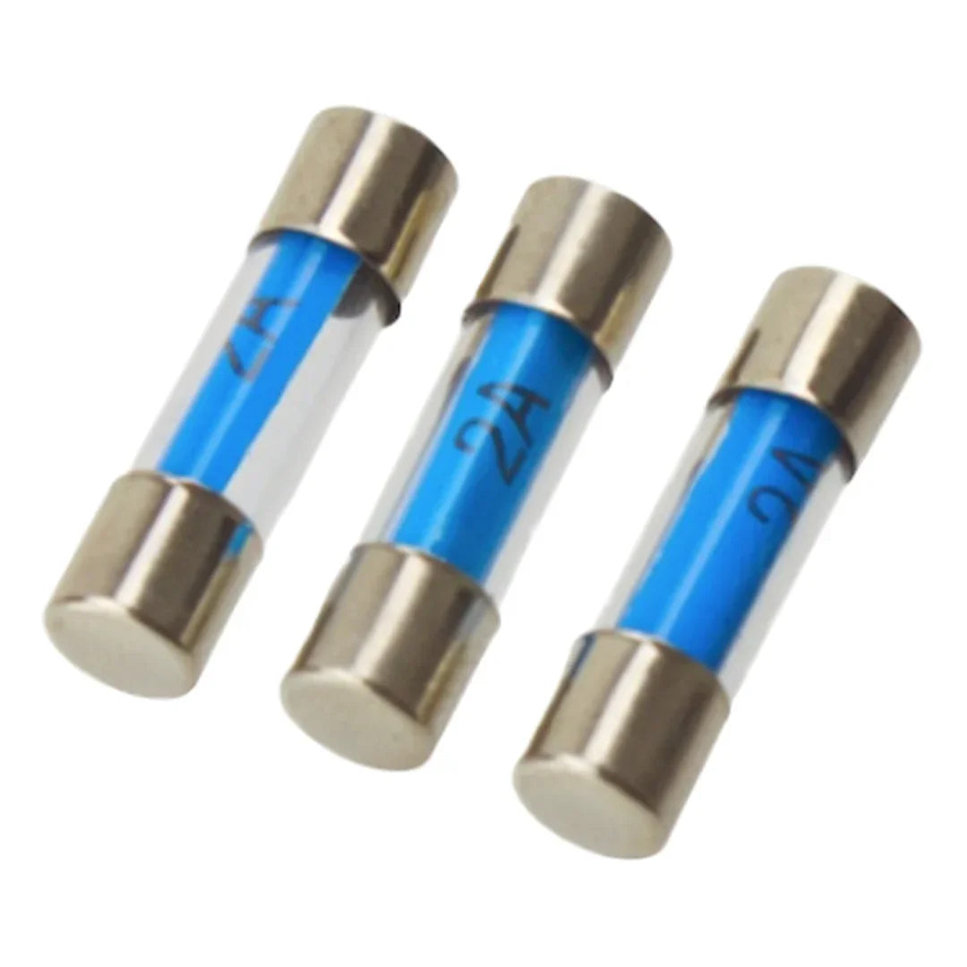 0mm x 5mm 2A fuses for caravan and motorhome control panels and in-line fuse protection