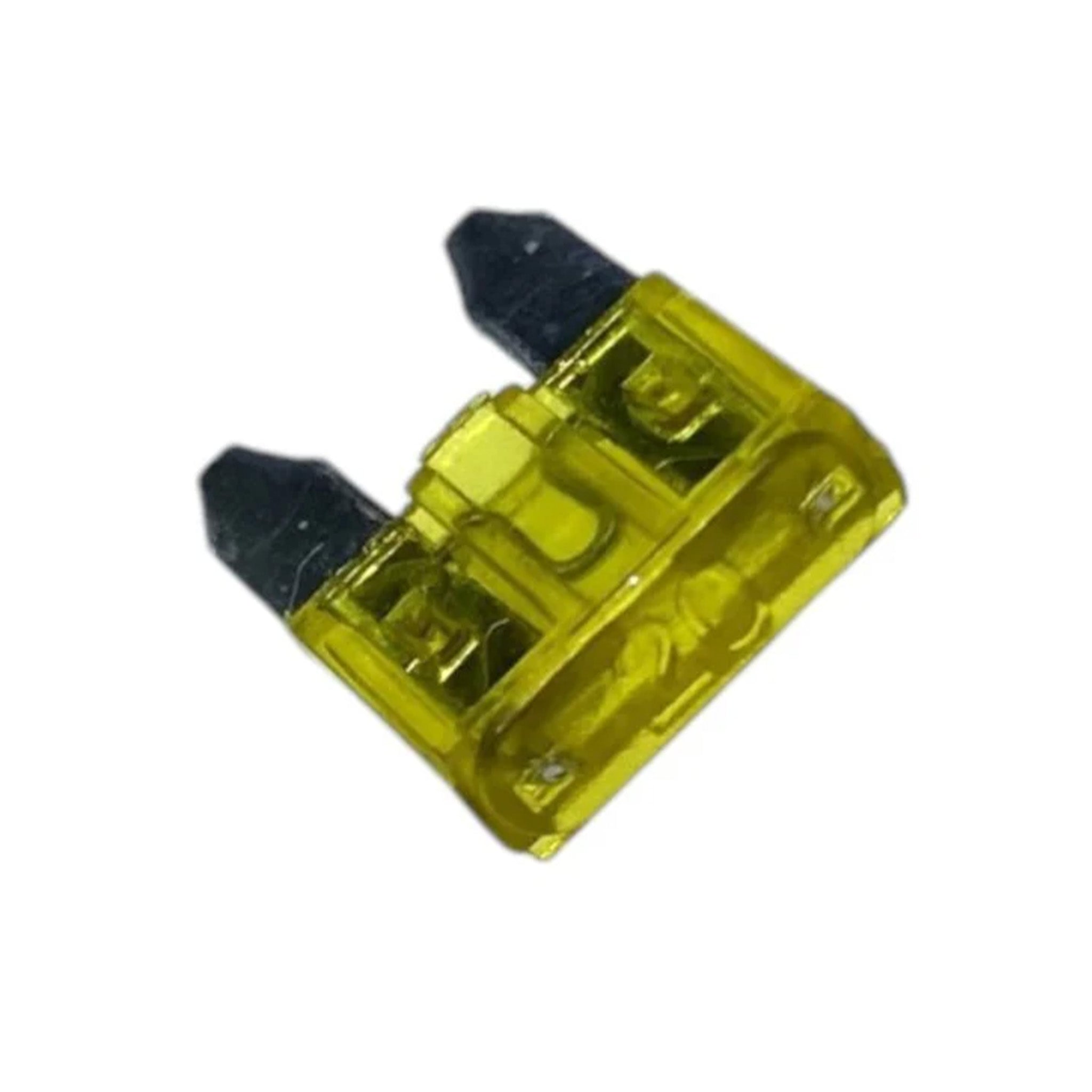 Yellow 20 amp mini blade fuse for caravan motorhome and campervan 12v circuits