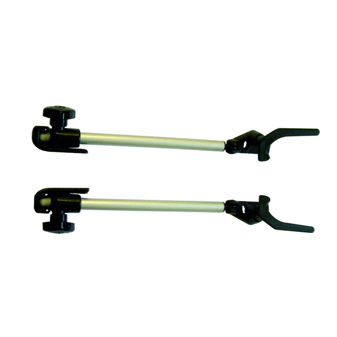 Pair of 230mm screw-on caravan window stays with lever-lock catches