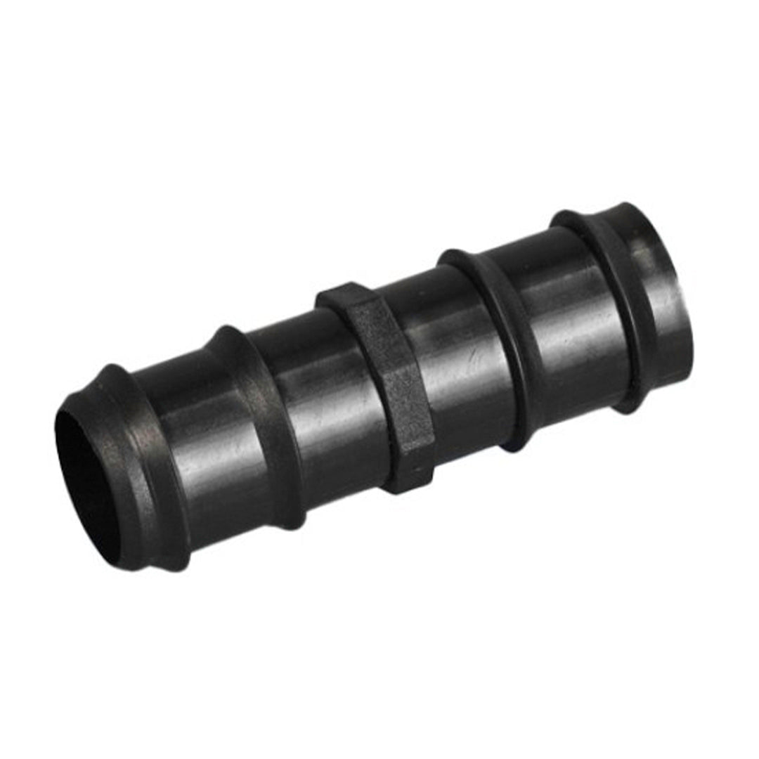 Black 28.5mm straight waste hose connector for caravan and motorhome waste pipe