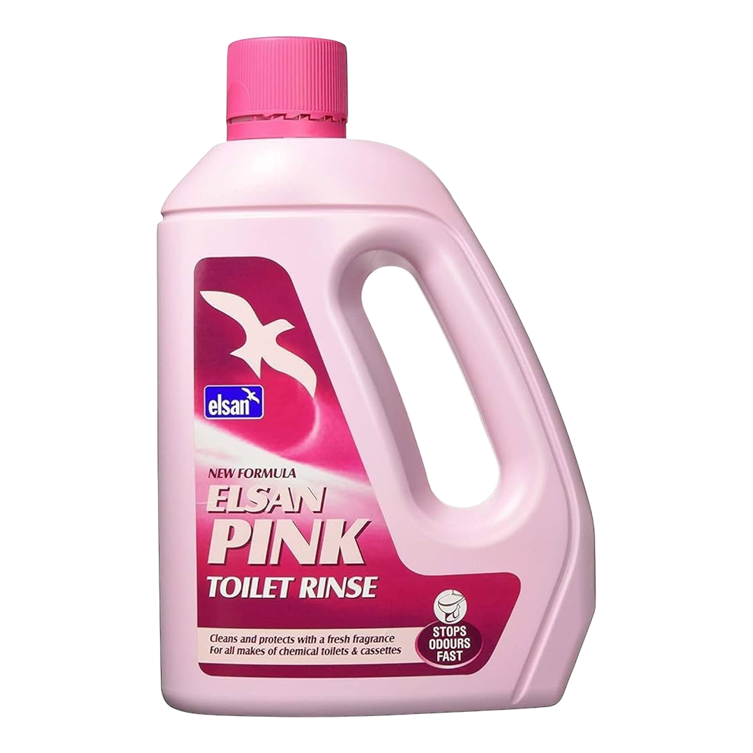 Elsan Pink Toilet Rinse Fluid 2 Ltr | Caravan Toilet Cleaner | ThomasTouring.co.uk