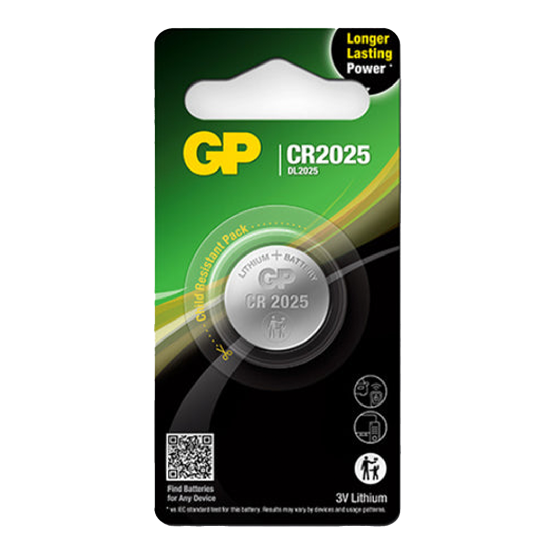GP Lithium Coin Batteries CR2025 | ThomasTouring.co.uk