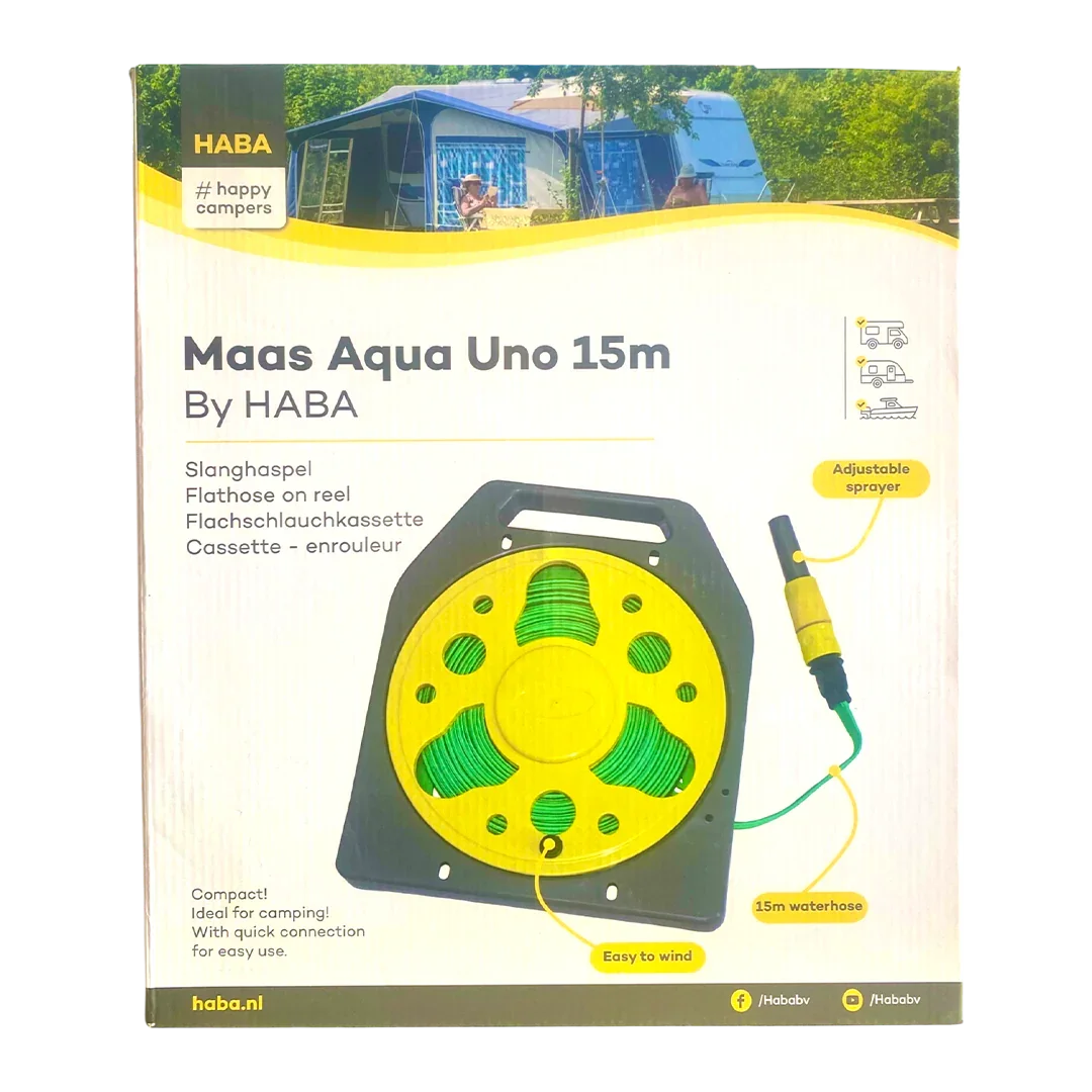 Flat Hose on Reel 15m HABA | Hosepipe Reel | ThomasTouring.co.uk