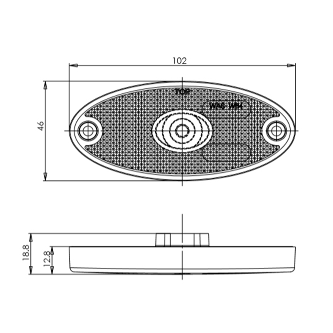 MP1657 12-24V Slim Line Oval LED Red Marker Lamp Display Packed | ThomasTouring.co.uk
