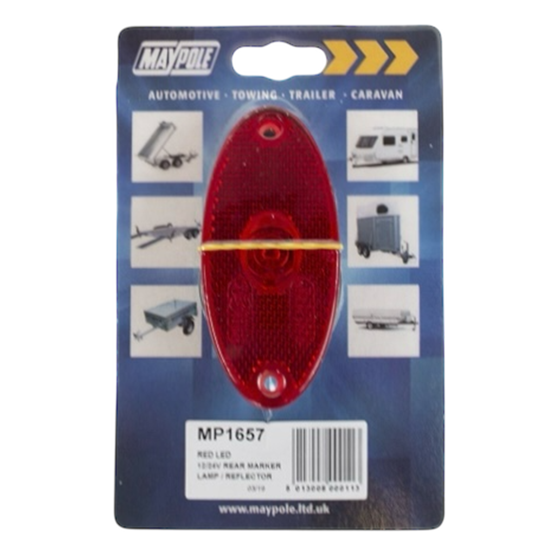 MP1657 12-24V Slim Line Oval LED Red Marker Lamp Display Packed | ThomasTouring.co.uk