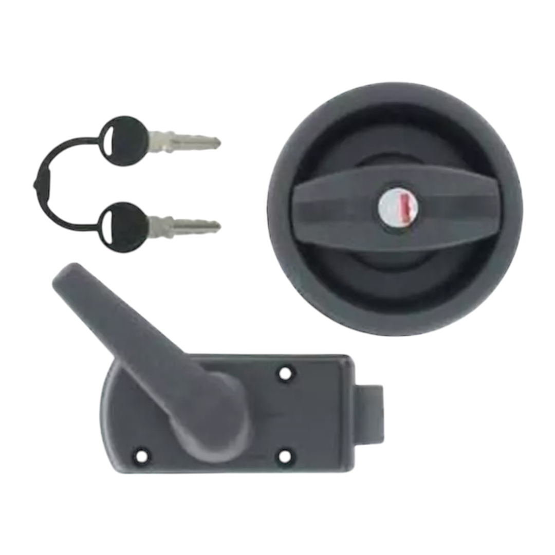 Trigano Zadi Door Lock and Handle Left Hand Black 804904B | 3606260013292 | ThomasTouring.co.uk