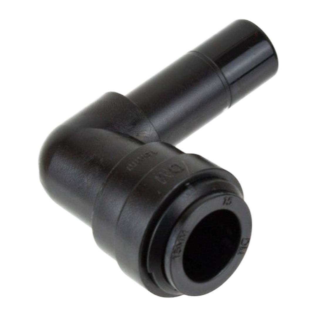 W4 Push-Fit Stem Elbow 15mm for Caravan and Motorhome Plumbing