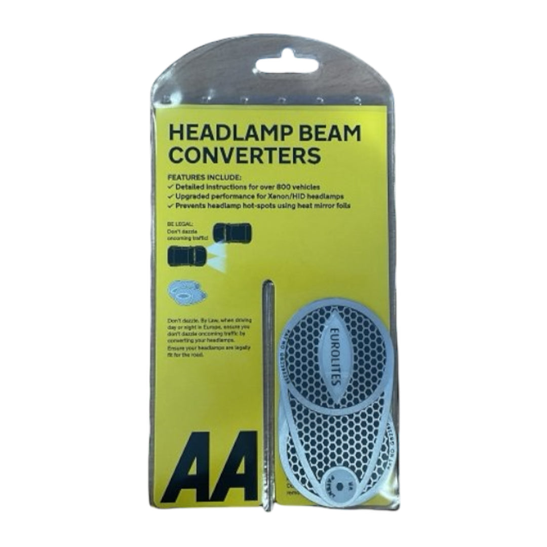 AA Headlamp Beam Converters for UK to EU driving – legal requirement adapter kit for Xenon and Halogen lights