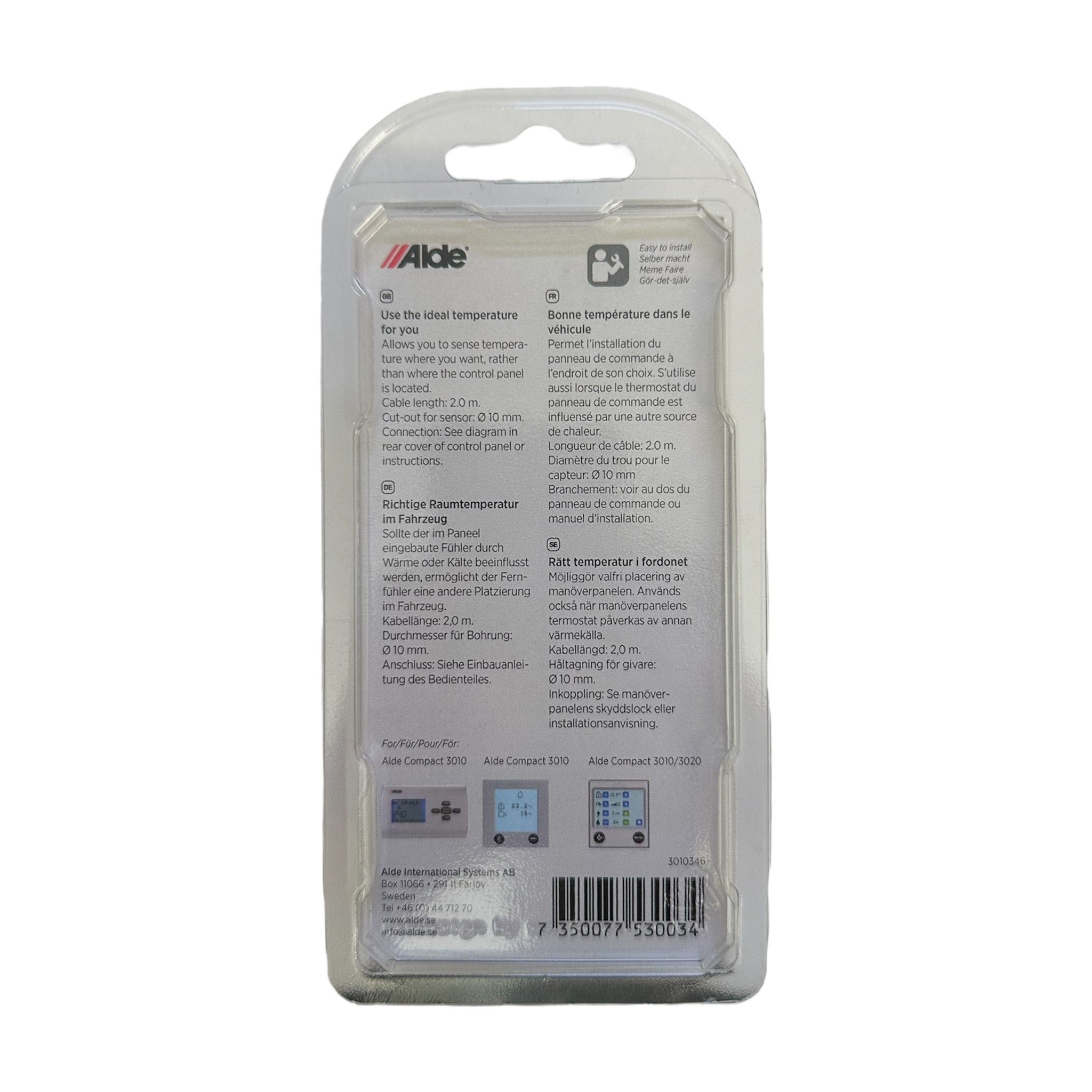 Alde heating control panel compatible temperature sensor 3010346 with cable