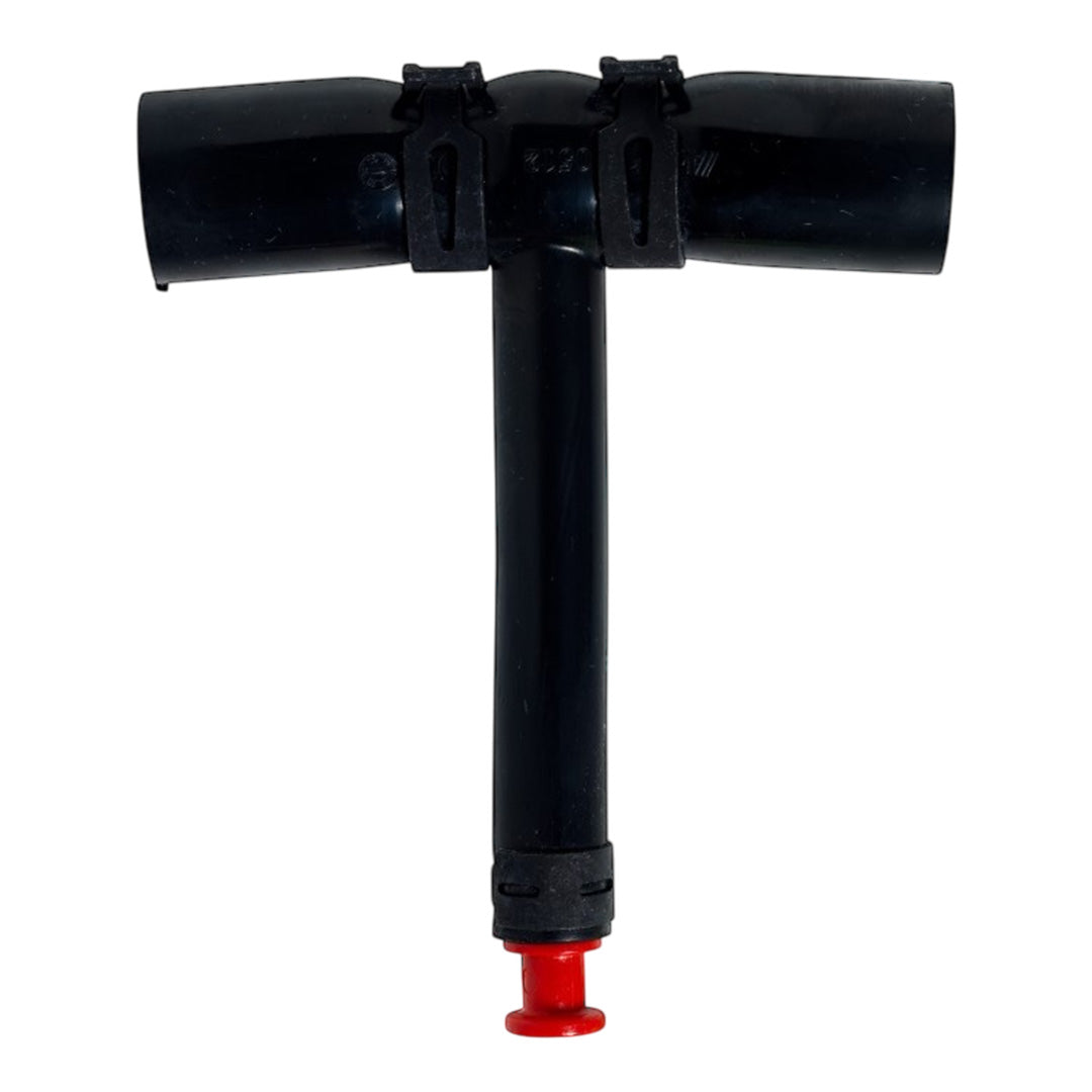 Alde 22mm rubber drain T connector with plug and 3 clips for caravan heating systems