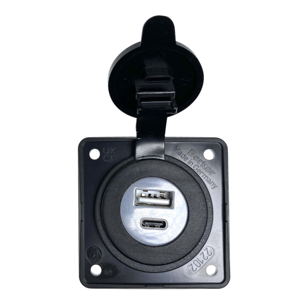 Berker USB-C and USB-A twin USB socket 20239A in anthracite finish