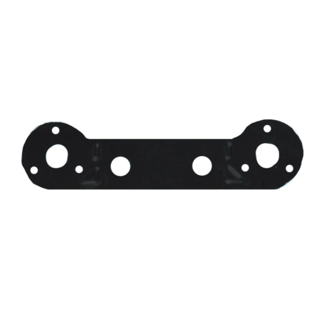 Black inline metal mounting plate for 12N and 12S caravan sockets behind towball
