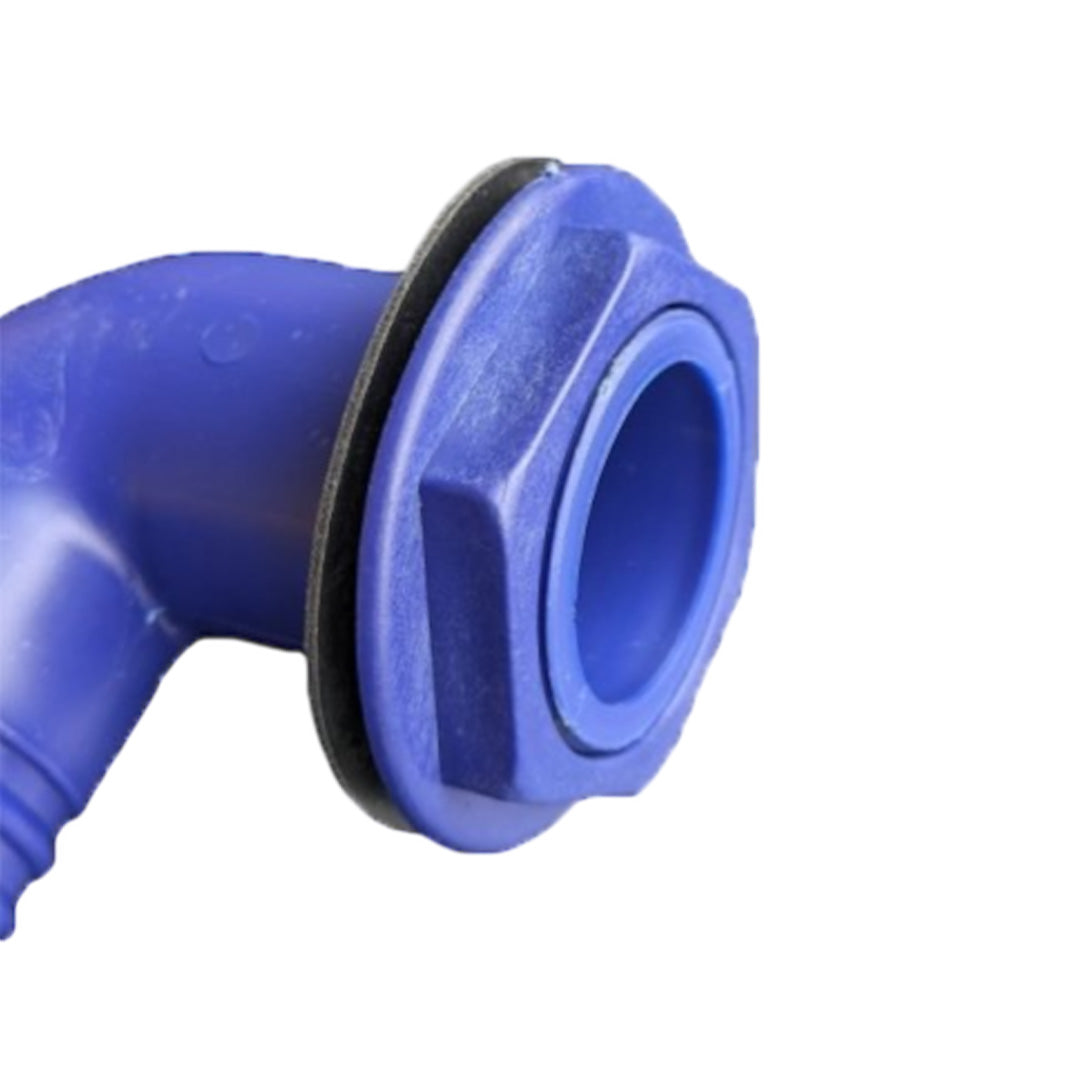 Plastic 40mm BSP angled outlet connector for caravan or marine plumbing
