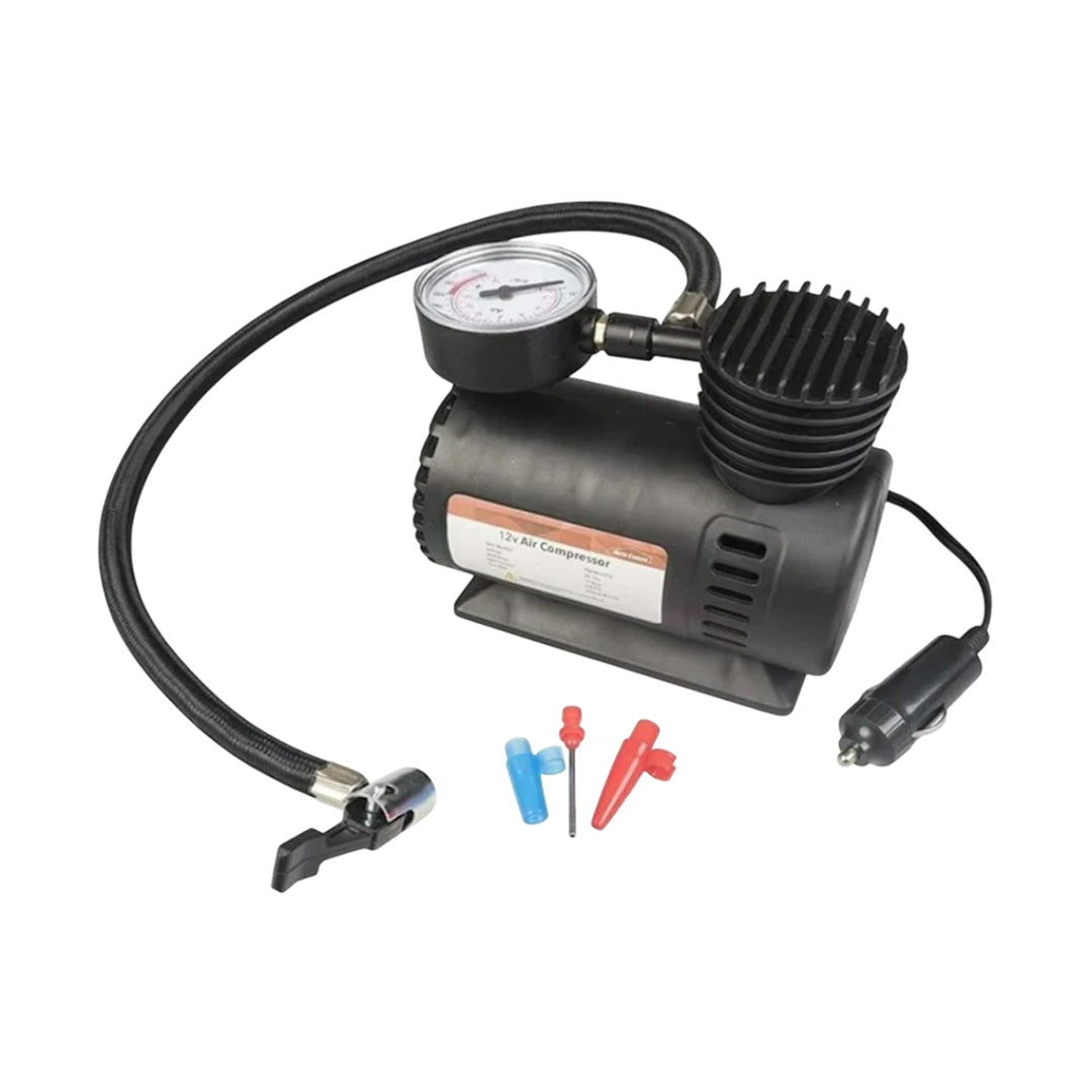 Portable Brookline 12V air compressor with gauge for vehicle tyre inflation