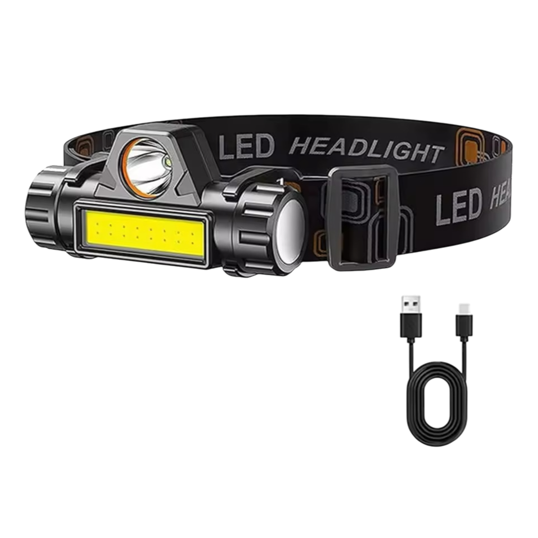 Rechargeable LED Waterproof Head Torch for Outdoor, Fishing and Camping