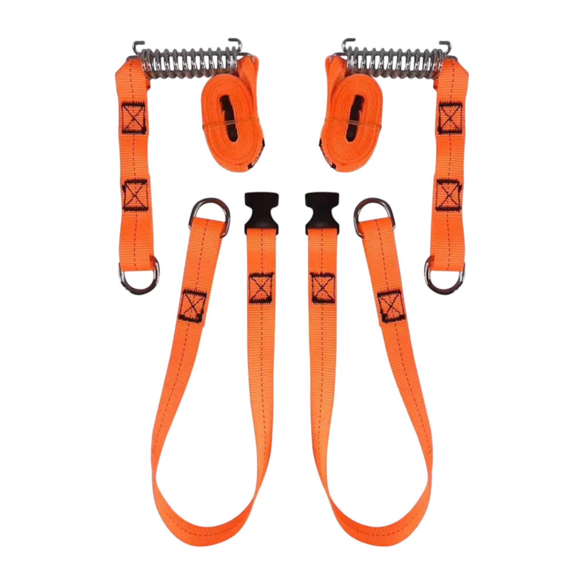 Buy awning storm strap tie down kit in orange with adjustable straps, springs and buckles for caravans and motorhomes