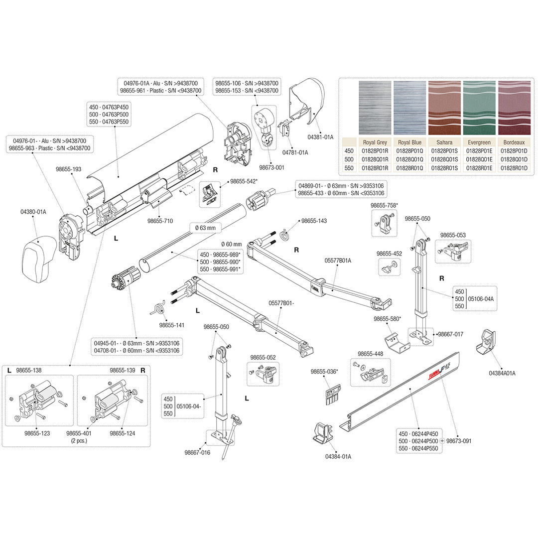 Buy Fiamma F45IL/F1L Spare End Cap – Right Hand Winch Cover in Polar White (04381-01A)
