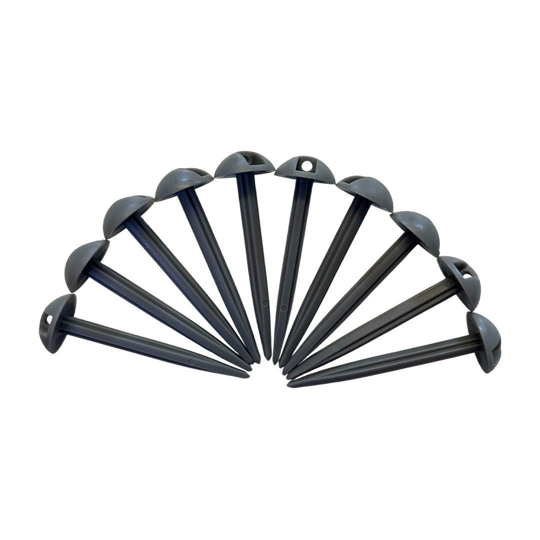 Buy 9.5cm plastic groundsheet pegs pack of 10 for tents awnings and caravans