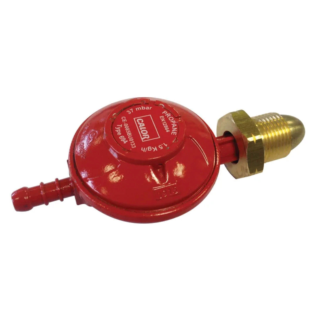 Calor 601229 37mbar propane screw-on gas regulator with POL cylinder connection and 8mm hose outlet