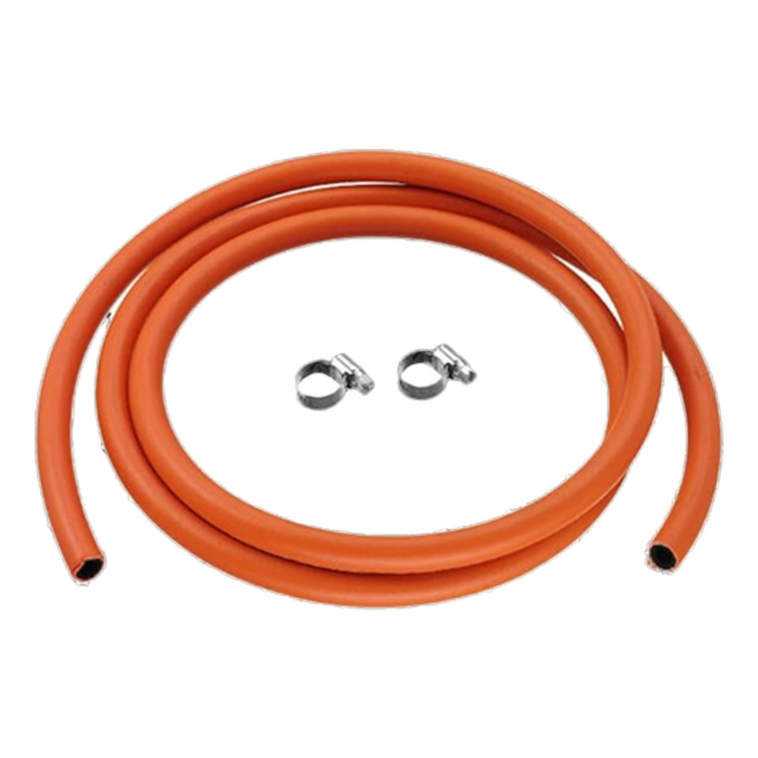 Calor low-pressure gas hose 2m 8mm with 2 Jubilee clips for caravans and camping.