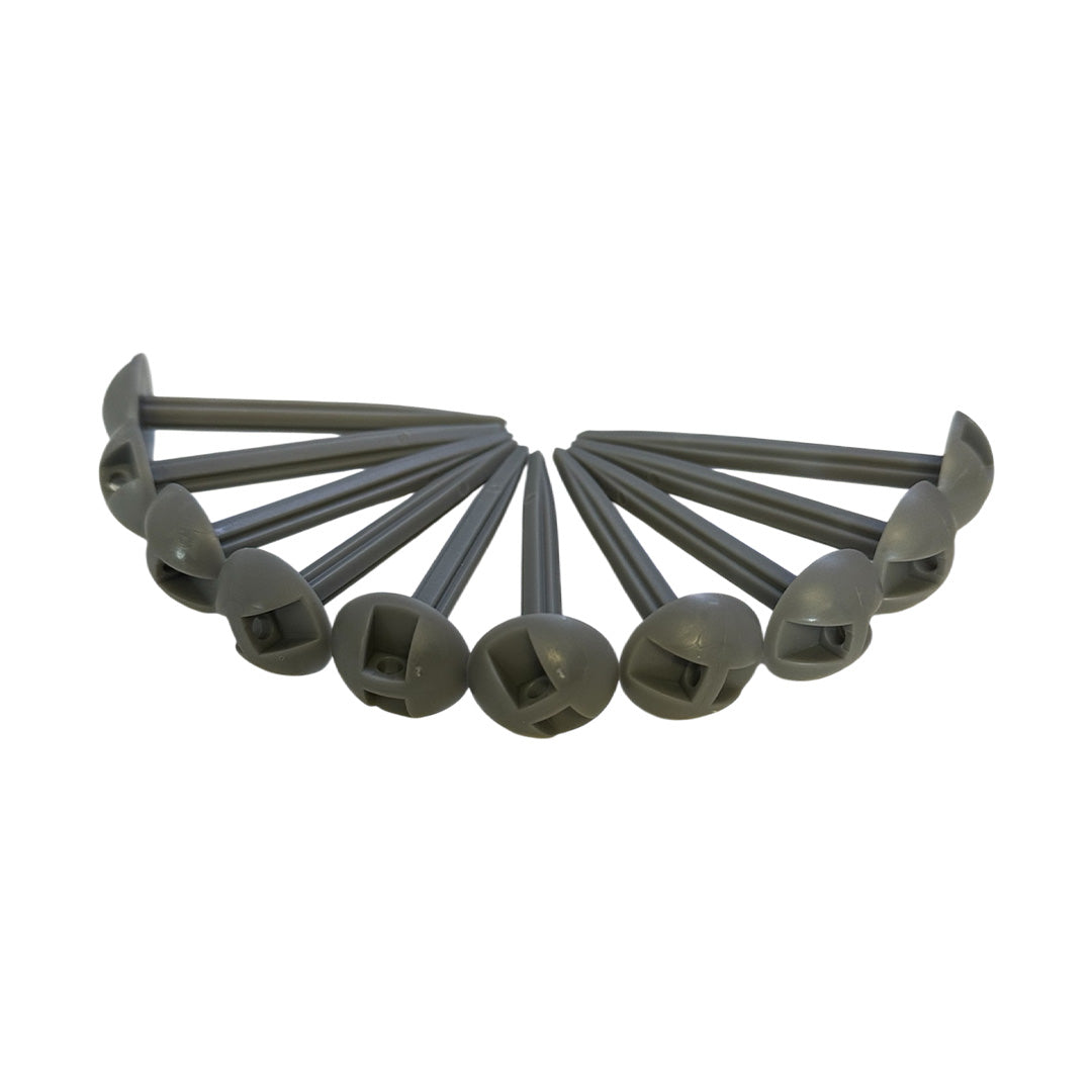 Camping and caravan groundsheet plastic pegs 9.5cm pack of 10 for secure fit