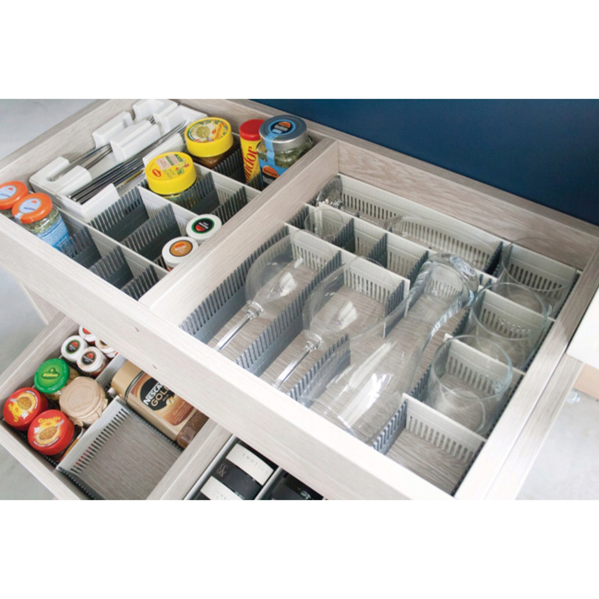 Caravan and motorhome drawer storage dividers Purvario 8 piece set to stop cups and plates rattling