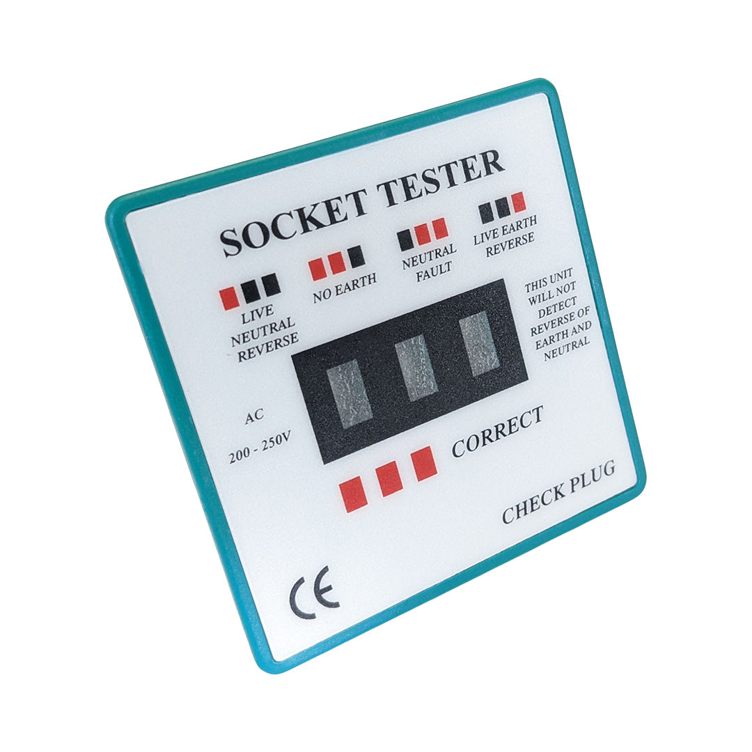 Caravan and motorhome mains polarity tester for UK 3-pin sockets