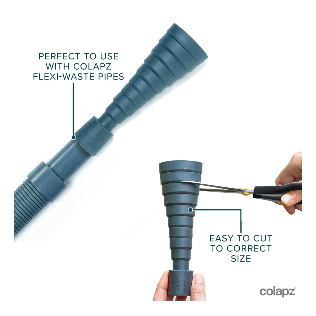 COLAPZ FlexiWaste pipe adaptor 17mm to 55mm for sale UK – fits caravan and motorhome waste outlets