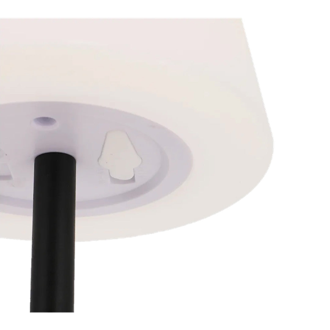 Compact rechargeable LED table lamp suitable for indoor and outdoor caravan lighting