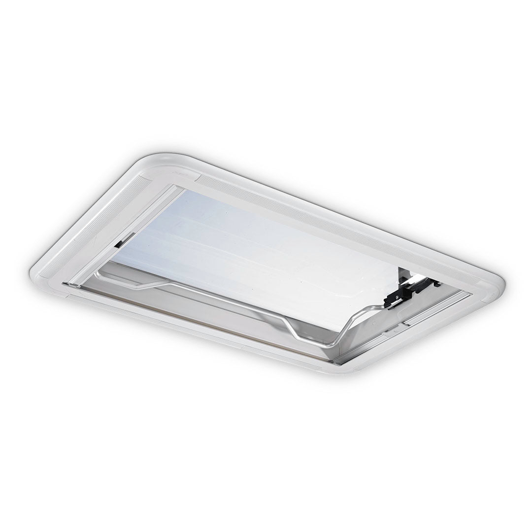 Dometic Heki 2 caravan roof window with separate flyscreen and blackout blind