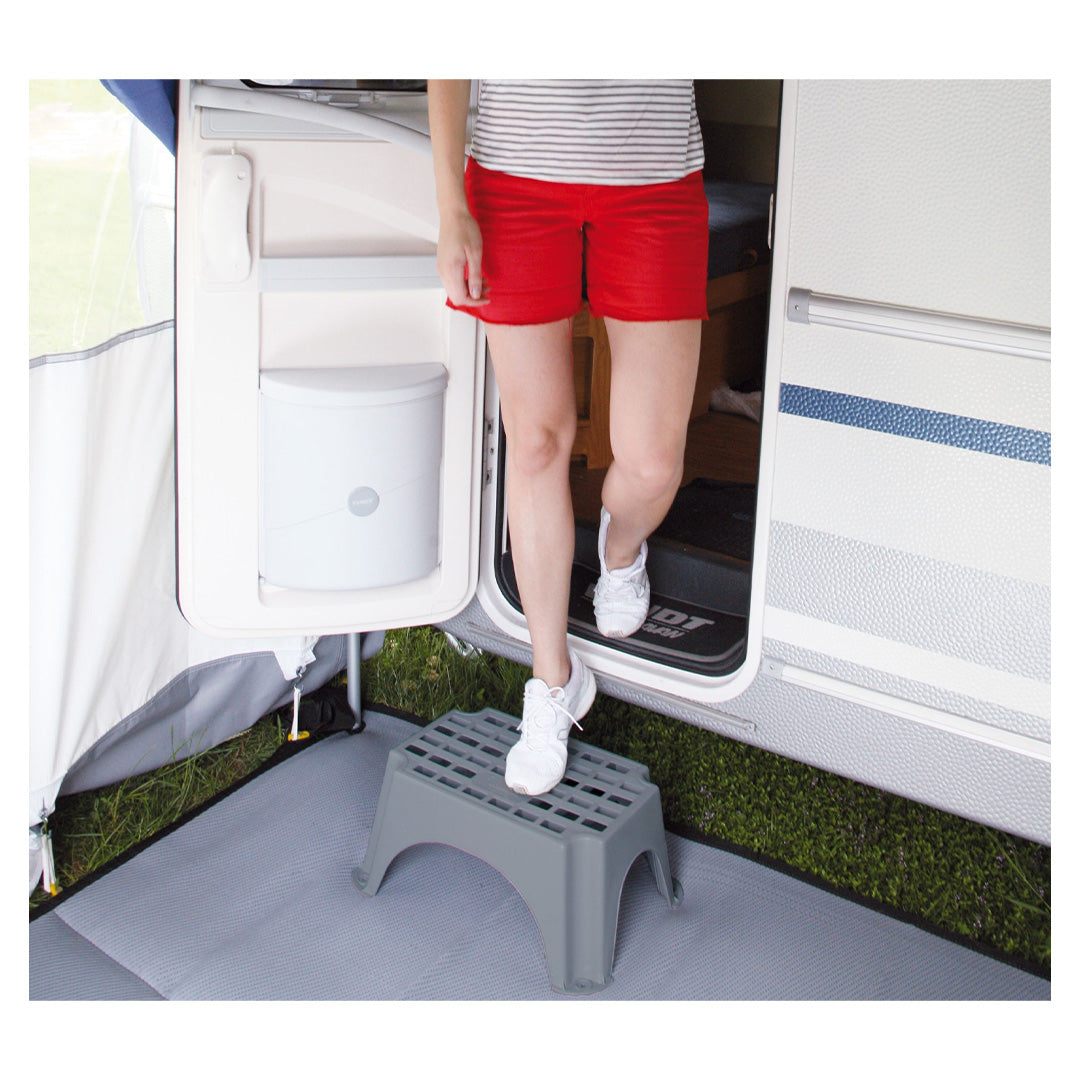 Fiamma plastic caravan step with non-slip surface for safe entry
