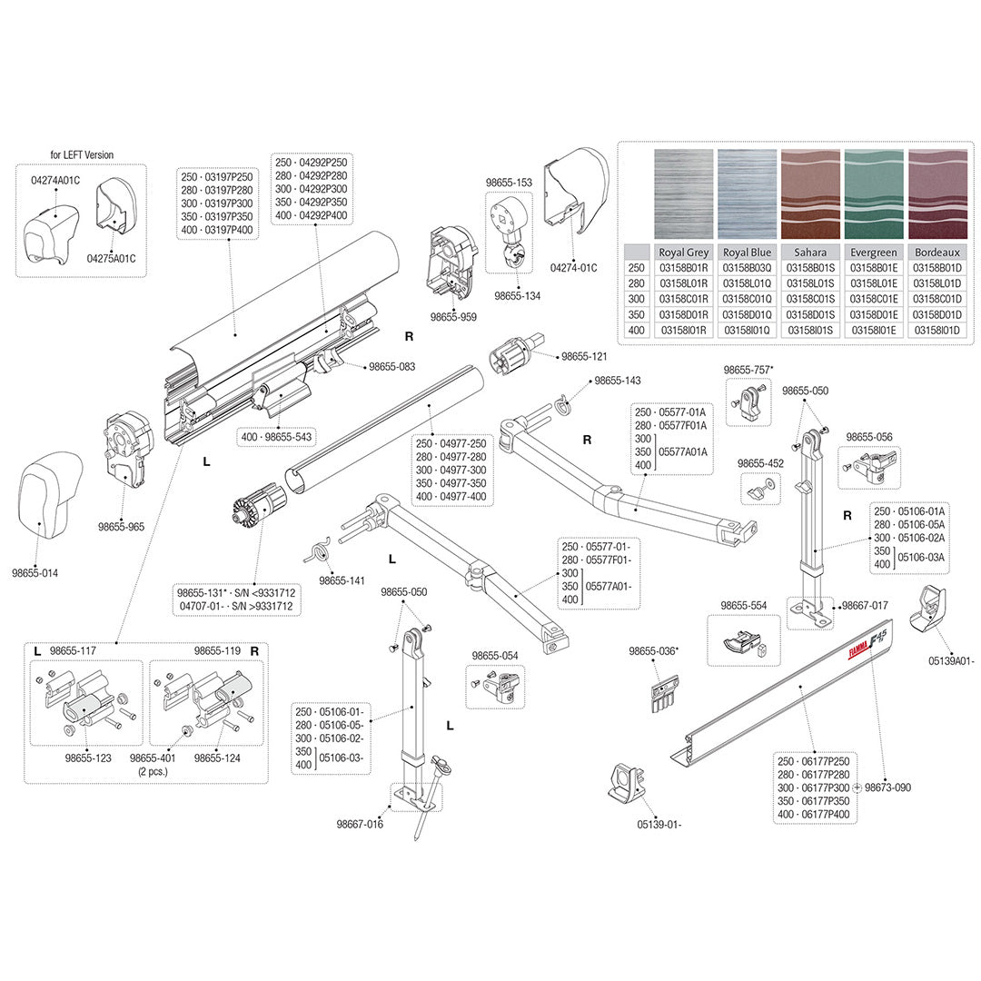 Fiamma F45i Spare Right Hand Winch Cover – Polar White Awning Part 04274-01C