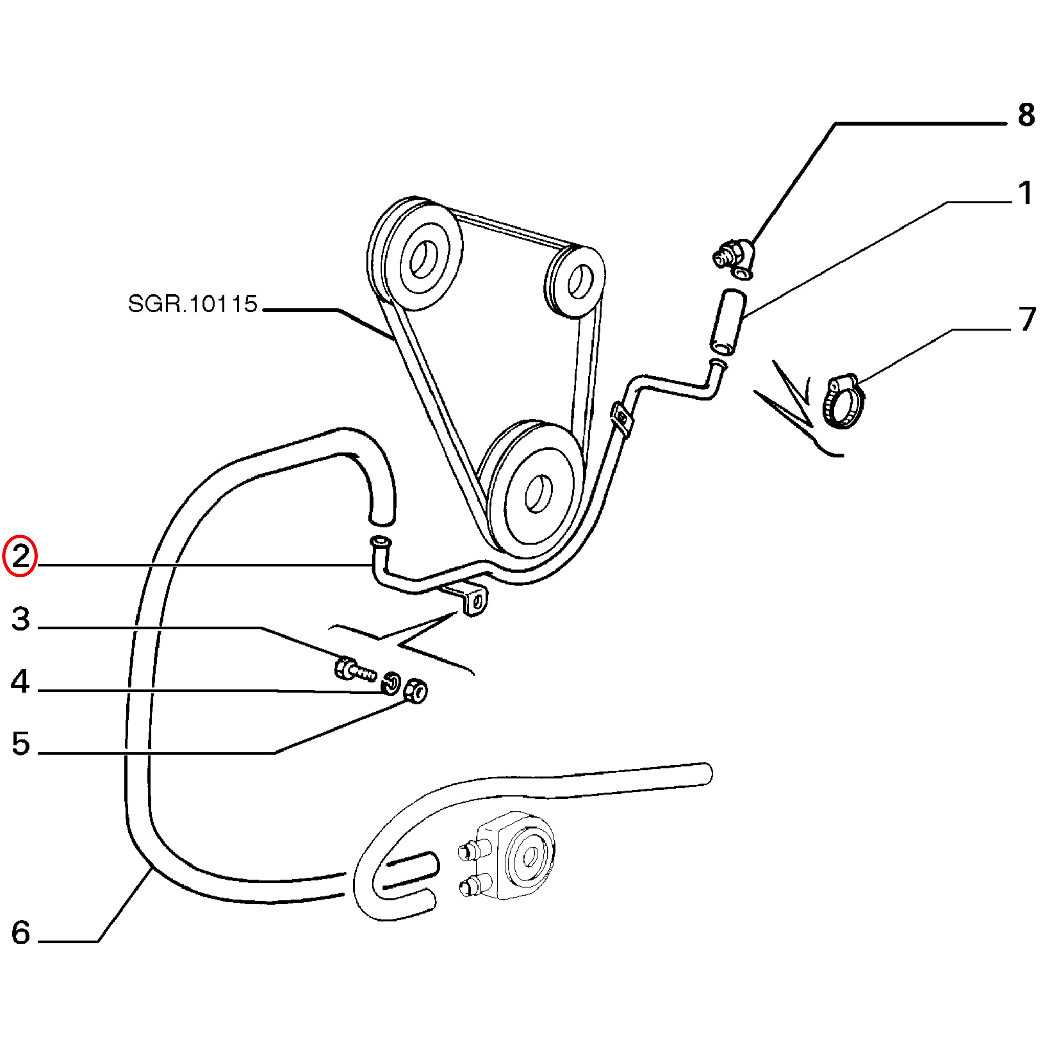 Replacement coolant water pipe 98433793 for Fiat Ducato based motorhome engine cooling