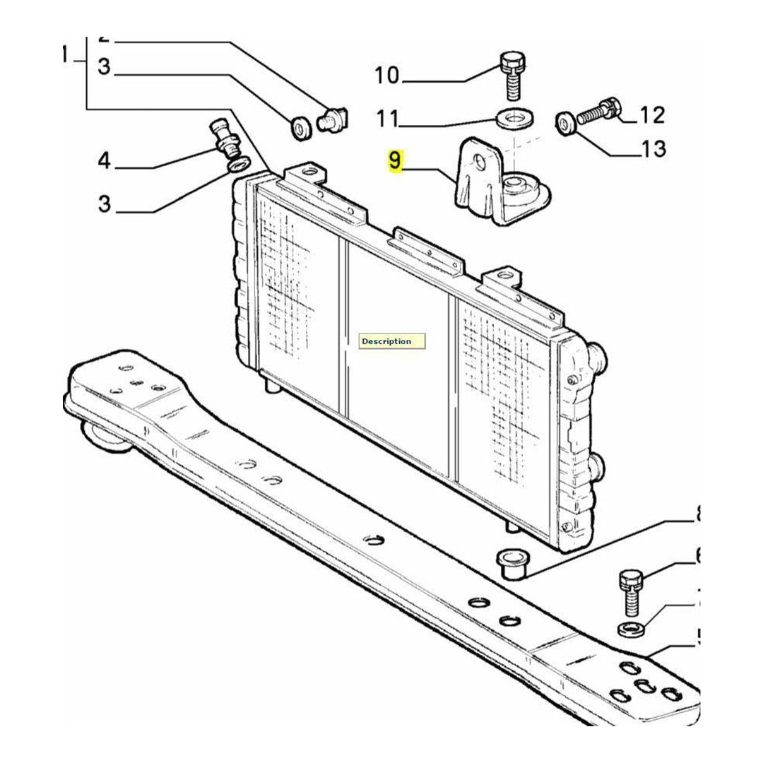 Peugeot Boxer Citroen Relay radiator intercooler mount 31033, 1994-2006, OEM quality.