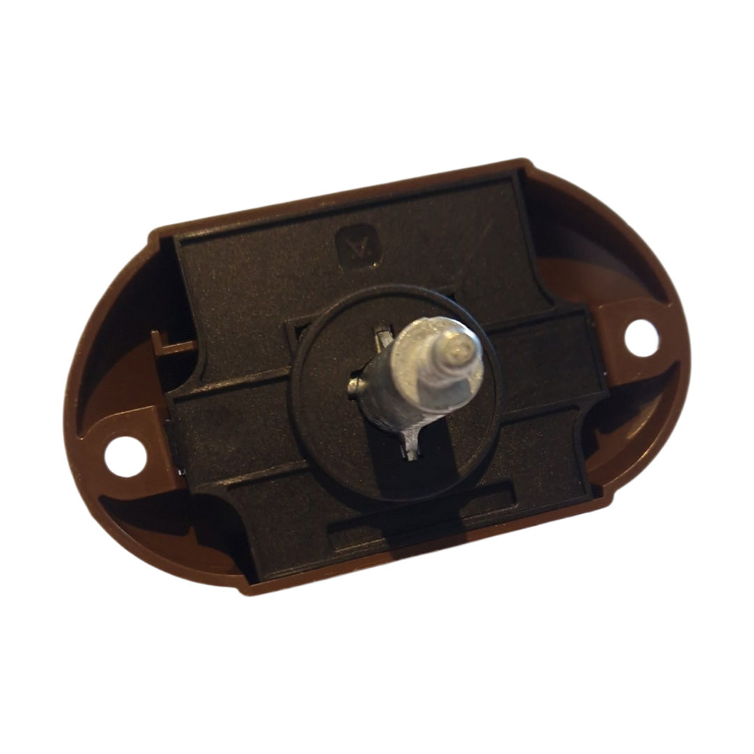 Hafele brown cupboard door lock with 65mm fixing centres for caravan and motorhome furniture