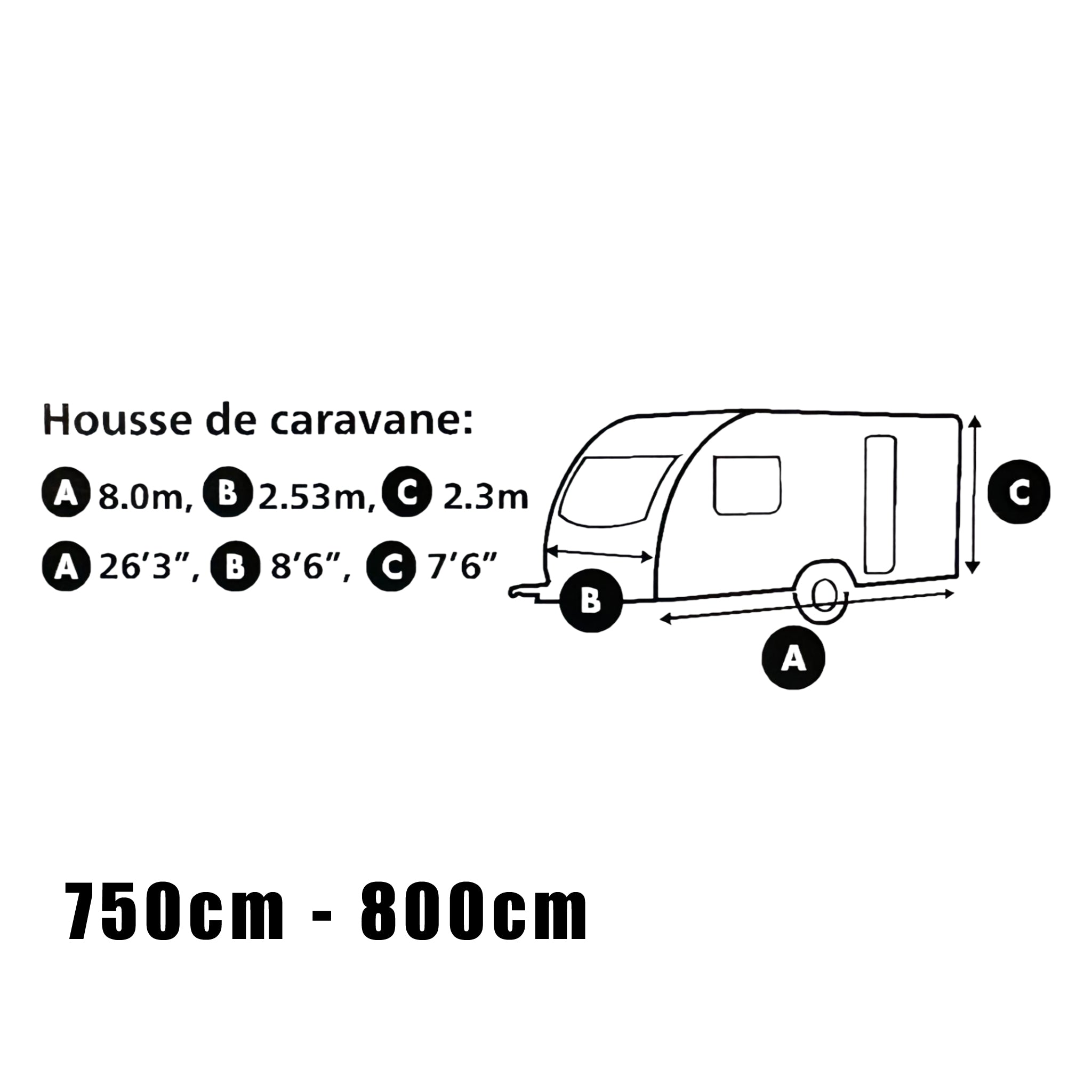HTD green 4 ply breathable caravan storage cover size 750 to 800 cm for winter protection