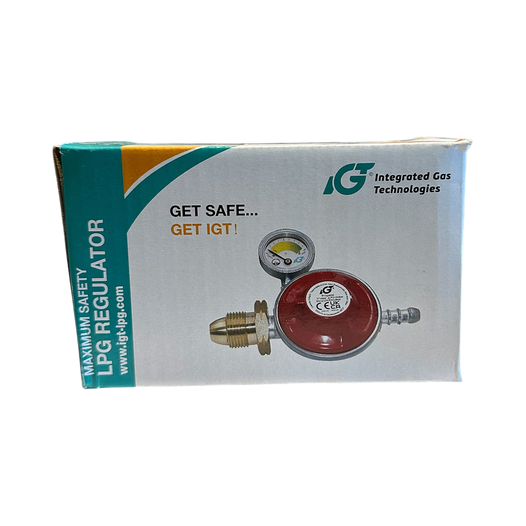 IGT propane regulator with gauge, 37mbar, for safe and reliable gas flow control