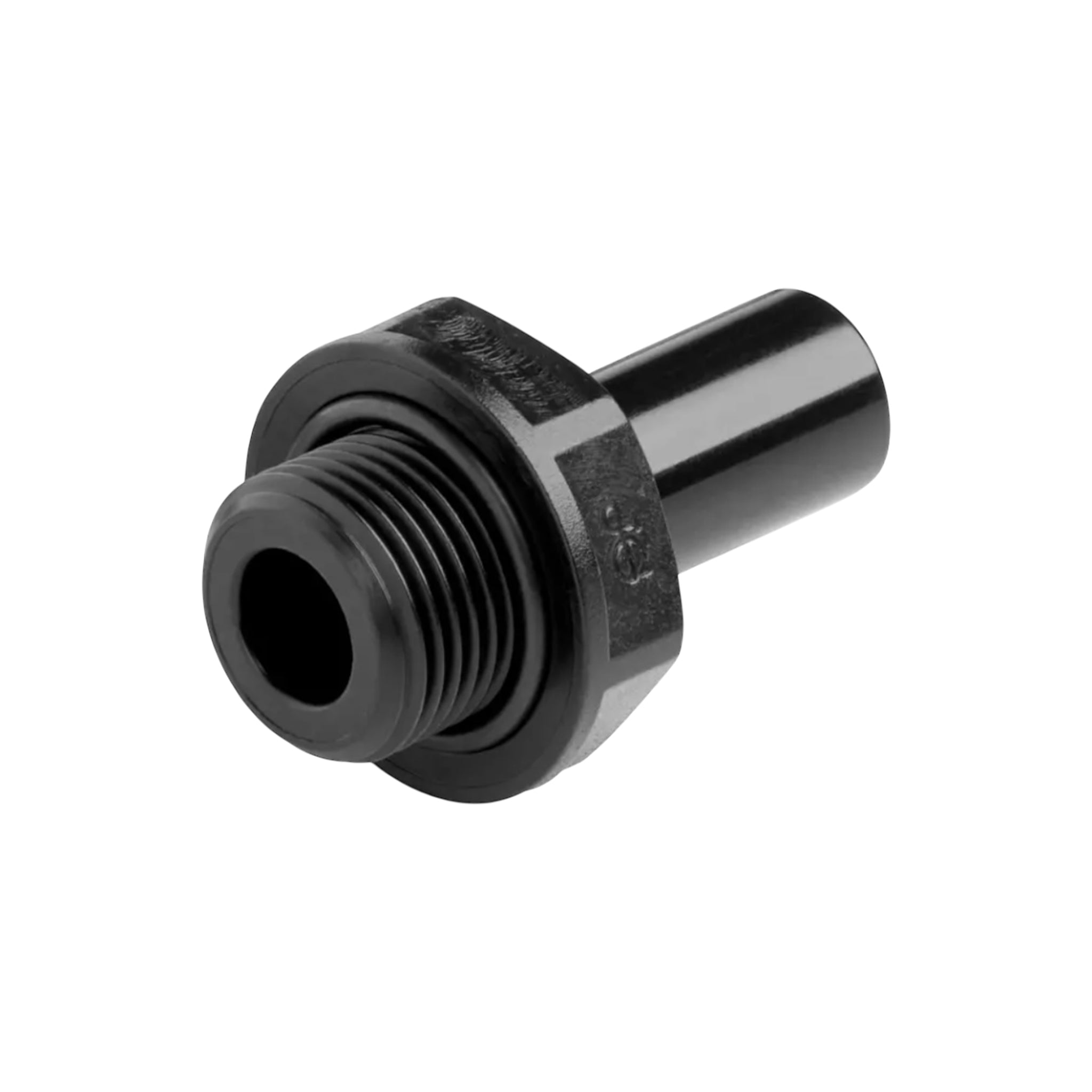 John Guest PM051214E black acetal 12mm x 1/2 BSP stem adaptor push-fit fitting