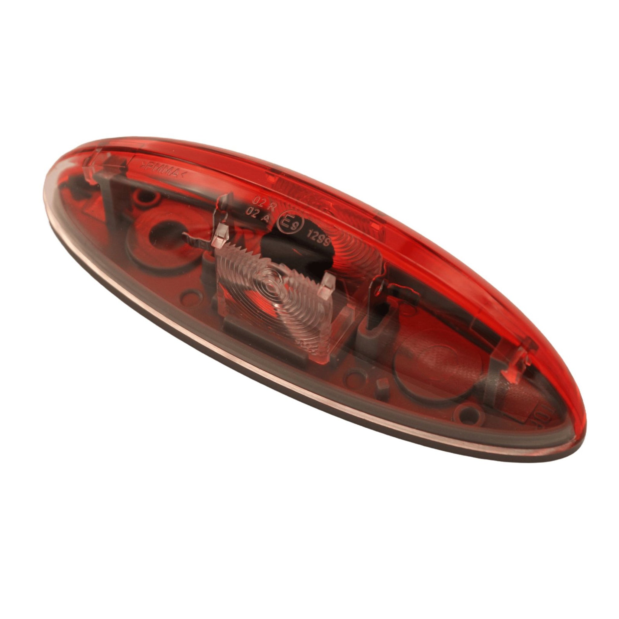 Jokon SPL2010 12 to 24 volt end outline marker lamp with grey base red clear lens part number 12.0013.000