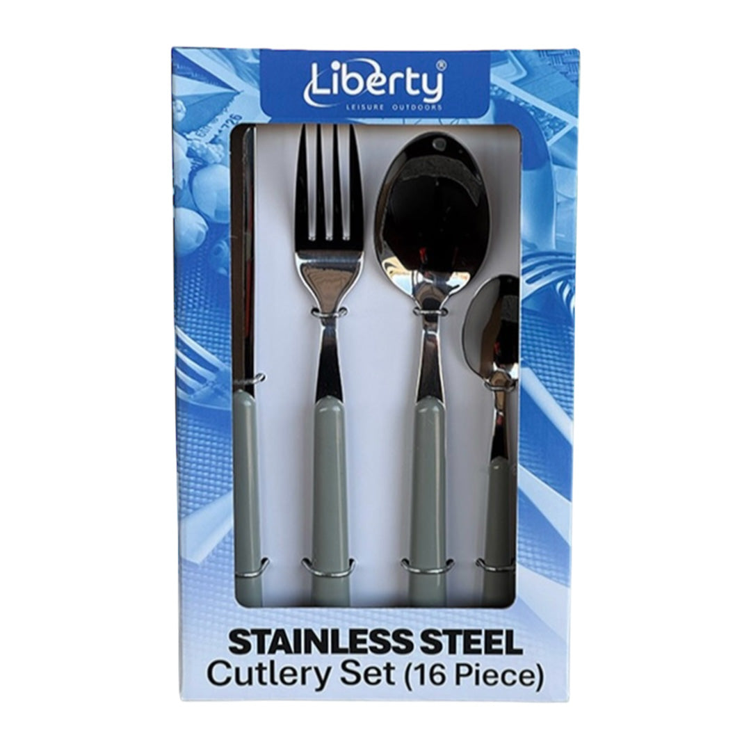 Liberty Leisure 16 piece stainless steel cutlery set for caravan, motorhome, or camping use
