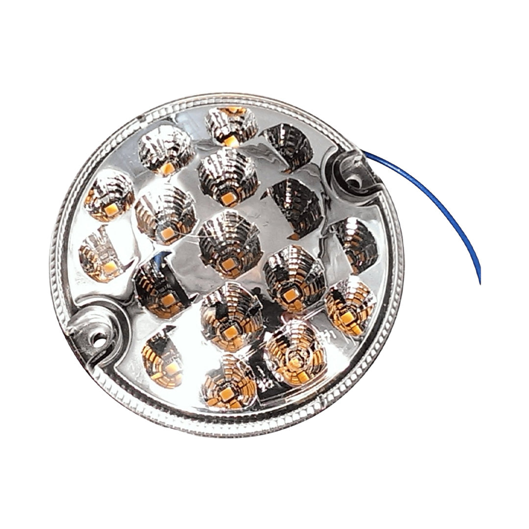 Luxvision 95mm LED rear directional indicator light for trailer, caravan, or motorhome – 10–30V amber round signal lamp