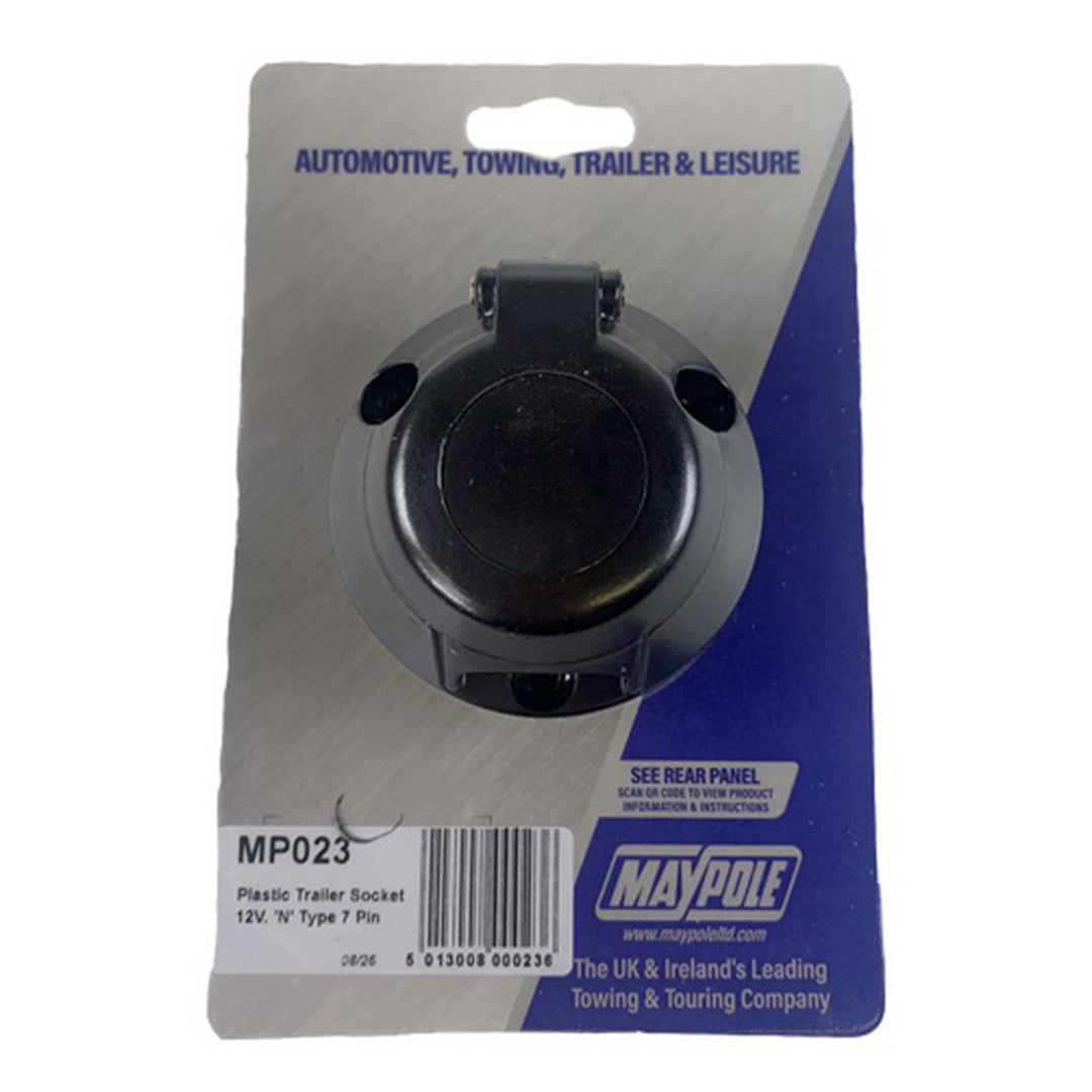 Maypole 7 pin towing socket with brass pins and screw terminals