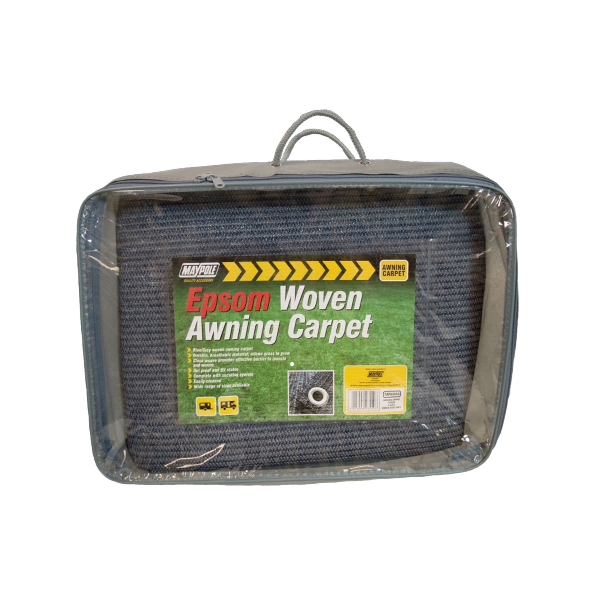 Maypole 93530 Epsom awning carpet breathable blue grey with eyelets and bag