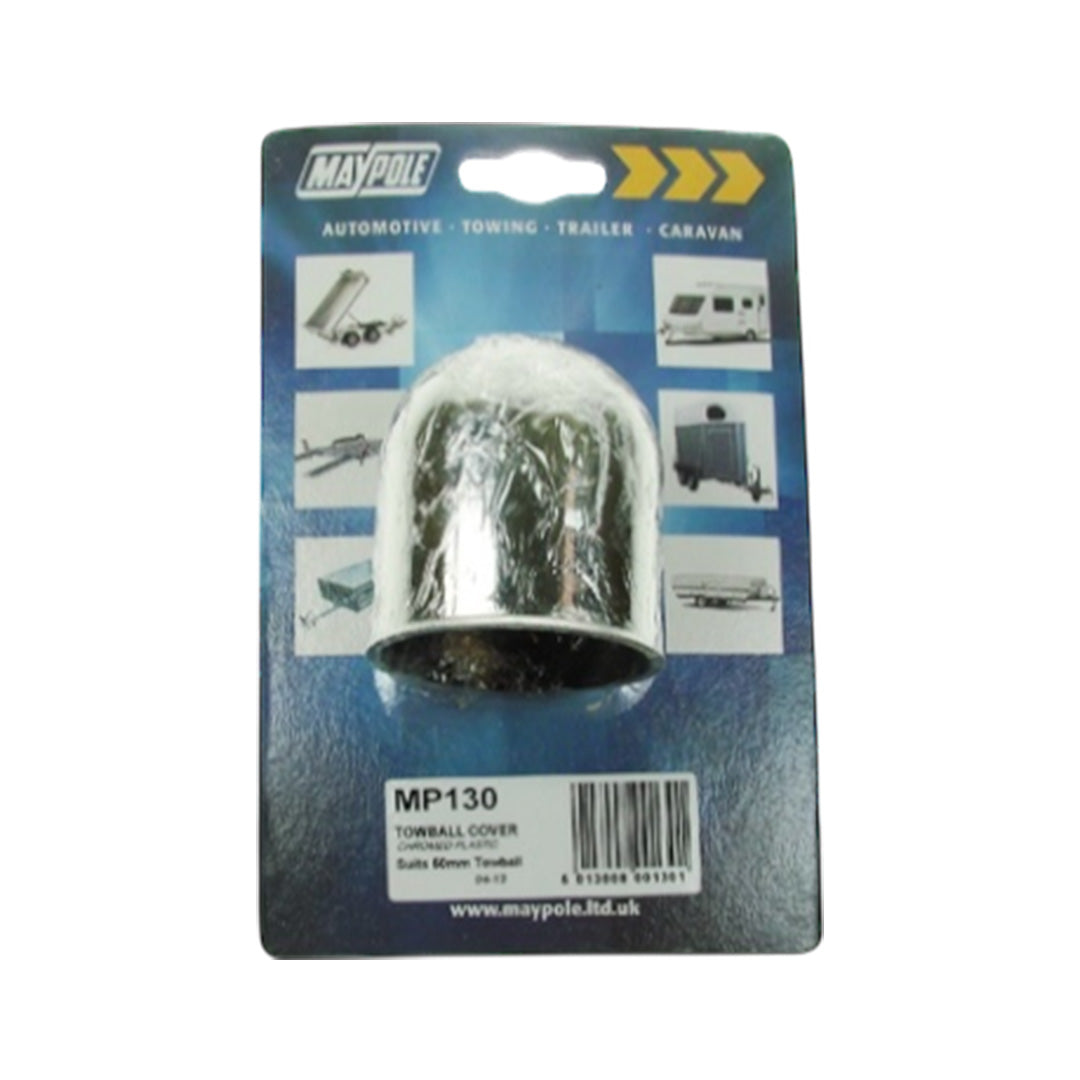 Maypole chrome tow ball cover for caravan or trailer hitch protection