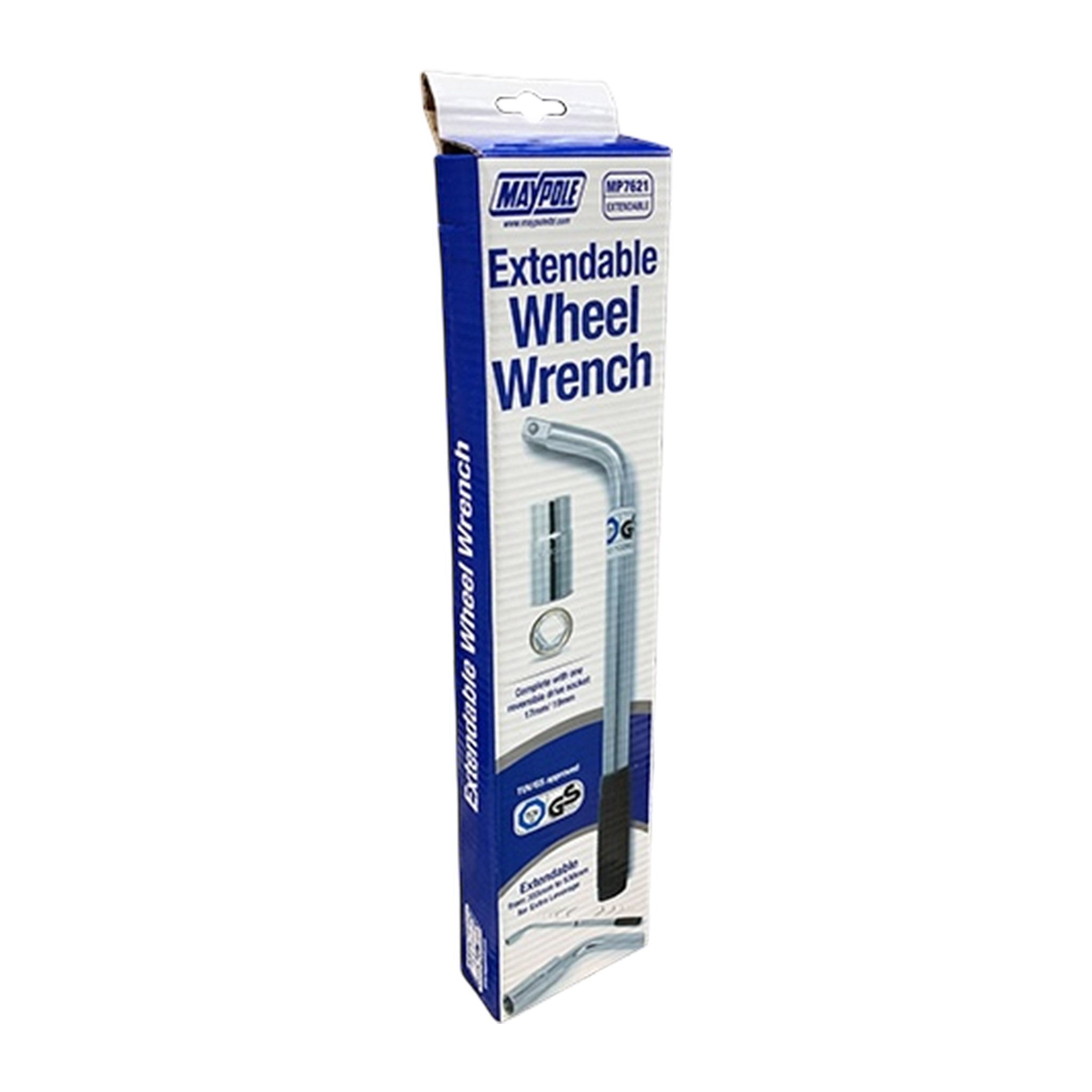 Maypole MP7621 17/19 mm extendable wheel nut wrench extends to 530 mm