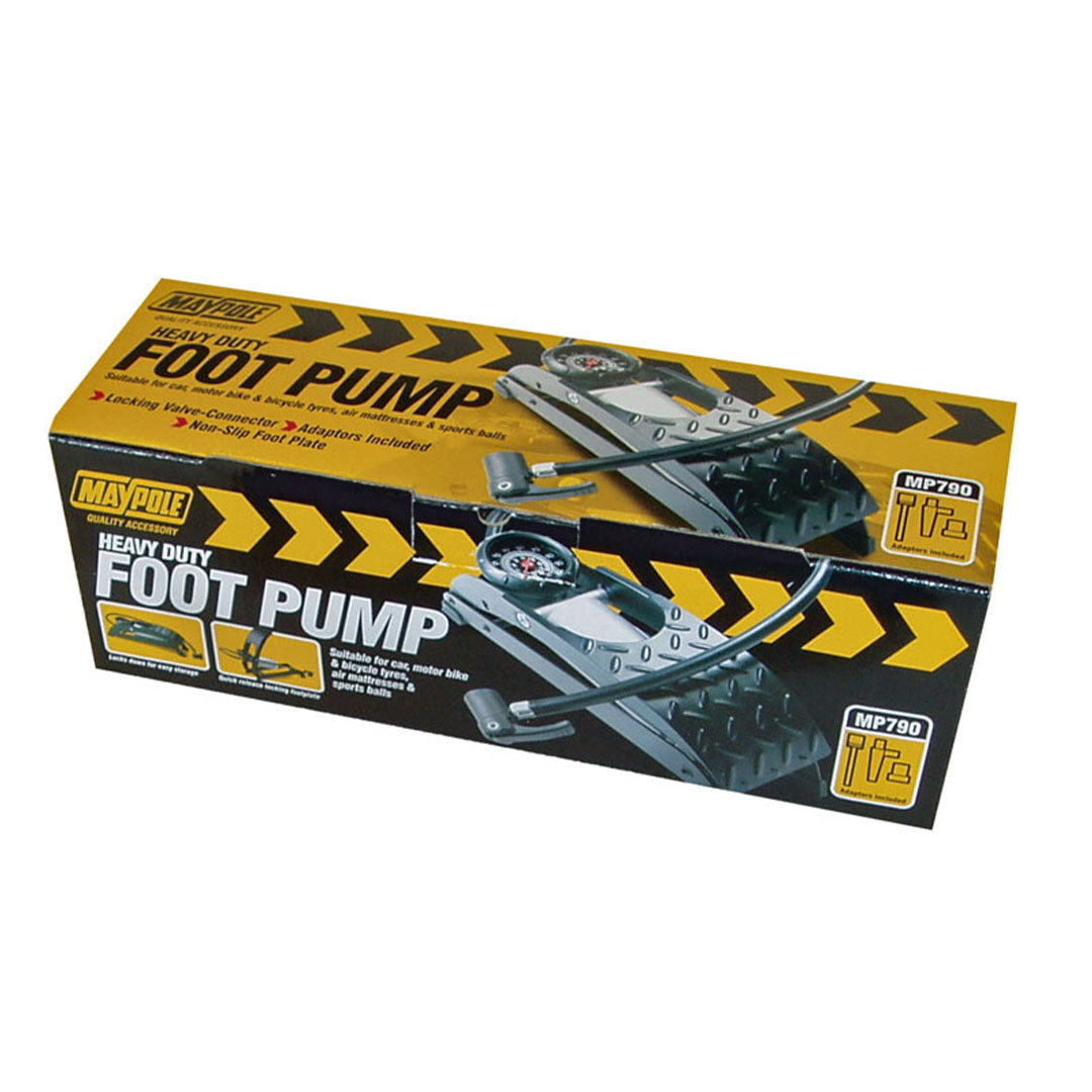 Maypole MP790 foot pump for car tyres motorcycles bicycles and general inflation
