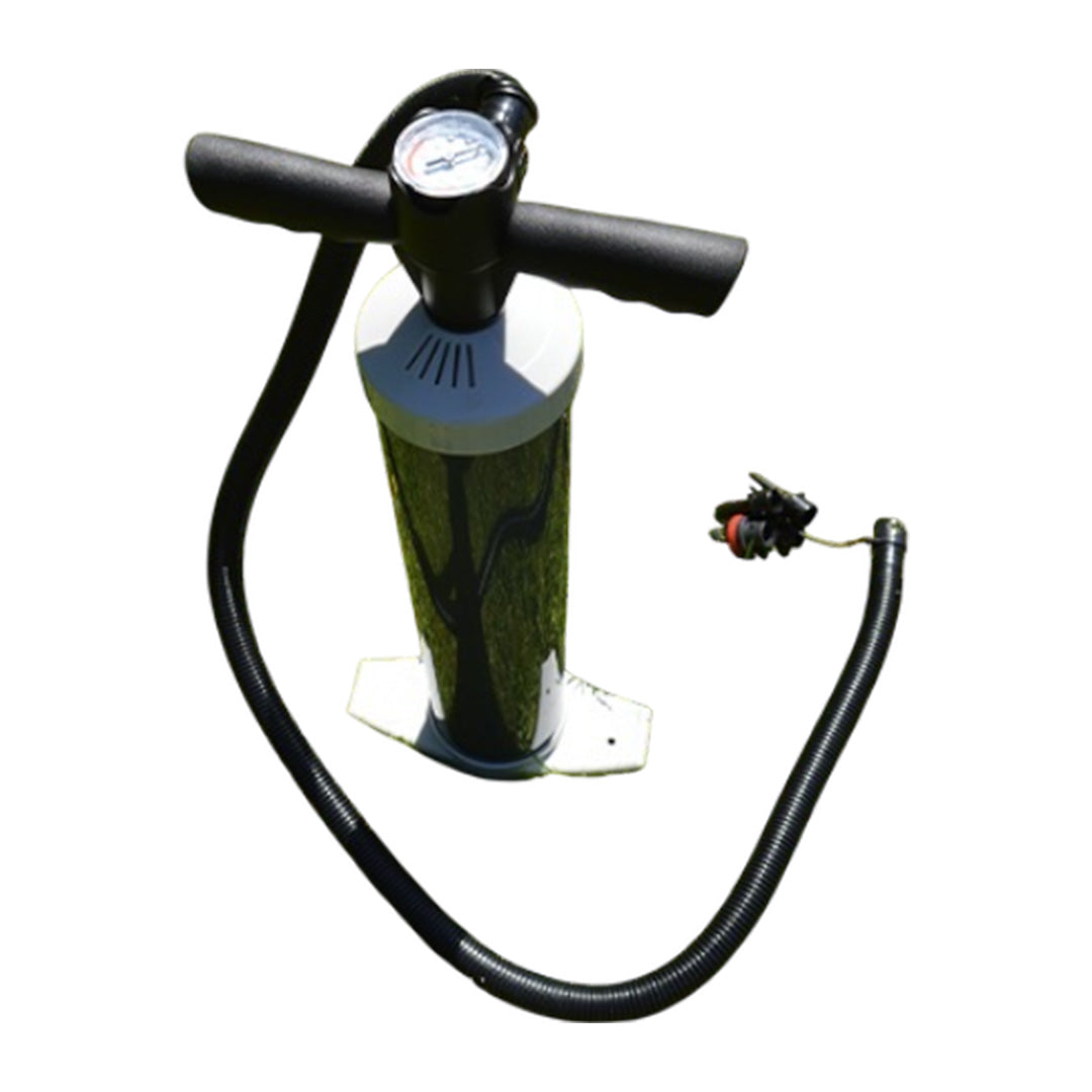Maypole MP9507 hand pump with 2.2 L capacity and built-in pressure gauge for air awnings, tents, and inflatables