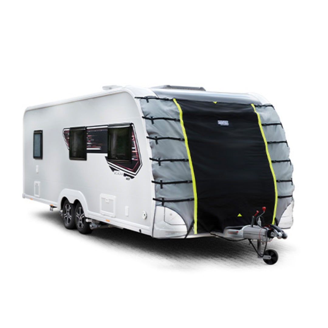 Maypole Universal Caravan Front Towing Cover Medium MP9254 fitted to caravan