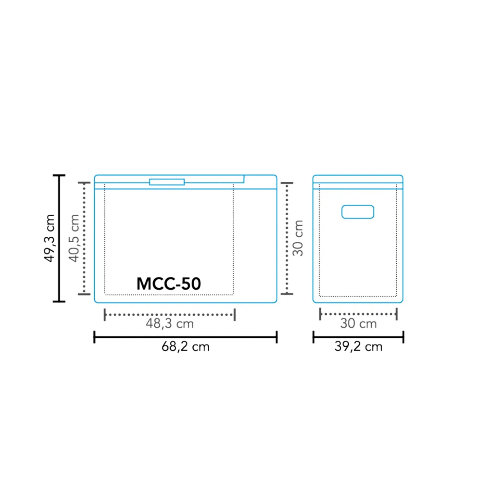 Mestic MCC-50 50L travel fridge freezer ideal for caravans, motorhomes and camping trips